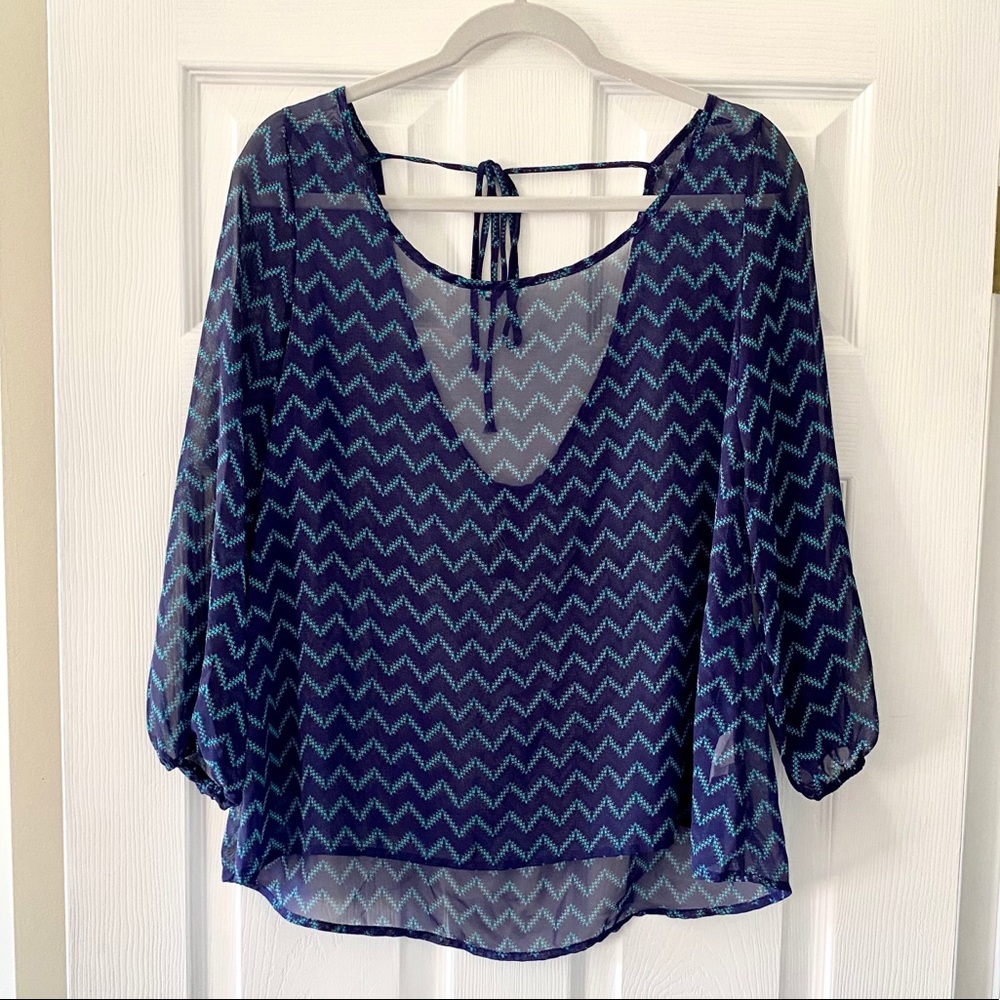 Francesca’s Sheer Flowy Top
